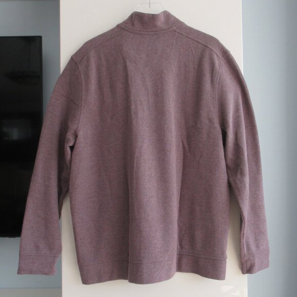 New Tommy Bahama Sweater Mens XXL Flip Coast Snap Mock Pullover Rum Berry NWT - Picture 3 of 12